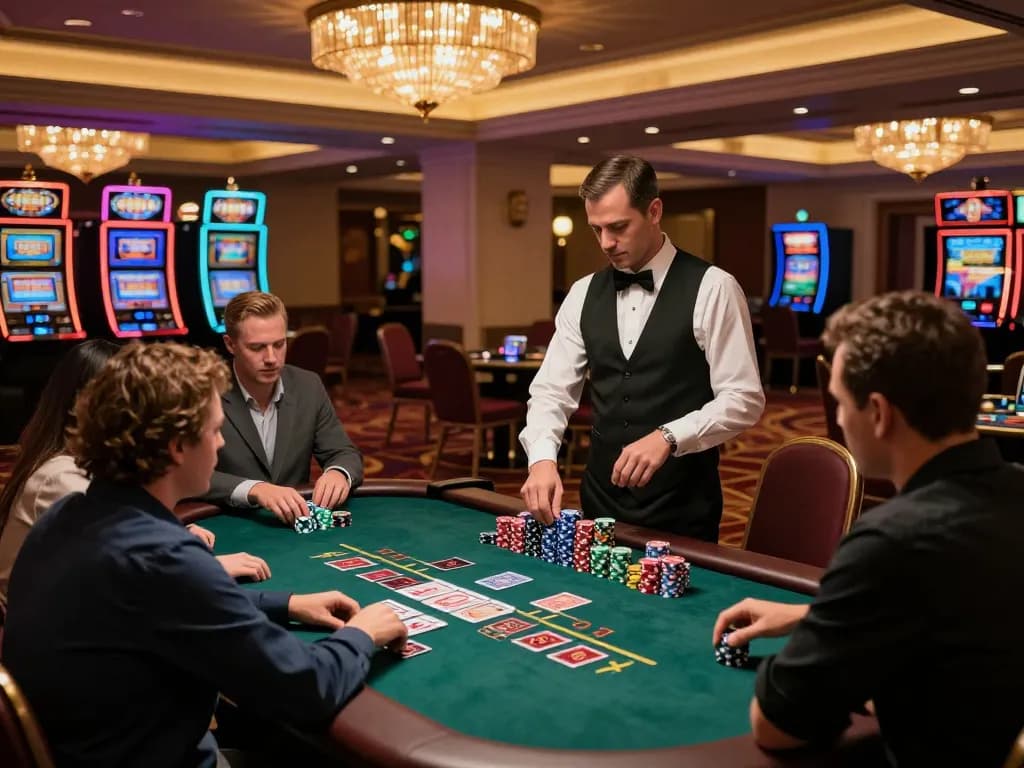 Players enjoying an engaging blackjack game at secret giris casino, showcasing vibrant casino atmosphere.