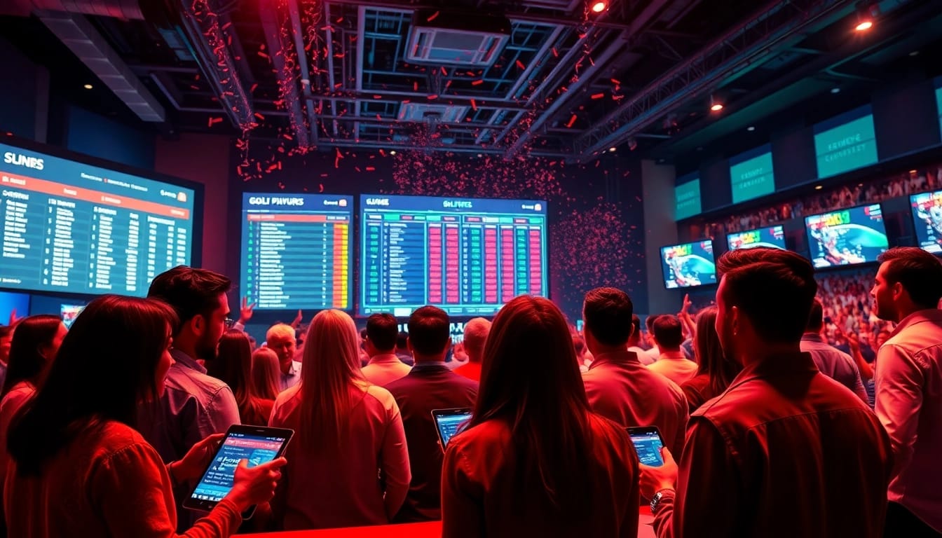 Engaging sports betting atmosphere showcasing the excitement of online Betting with diverse participants.