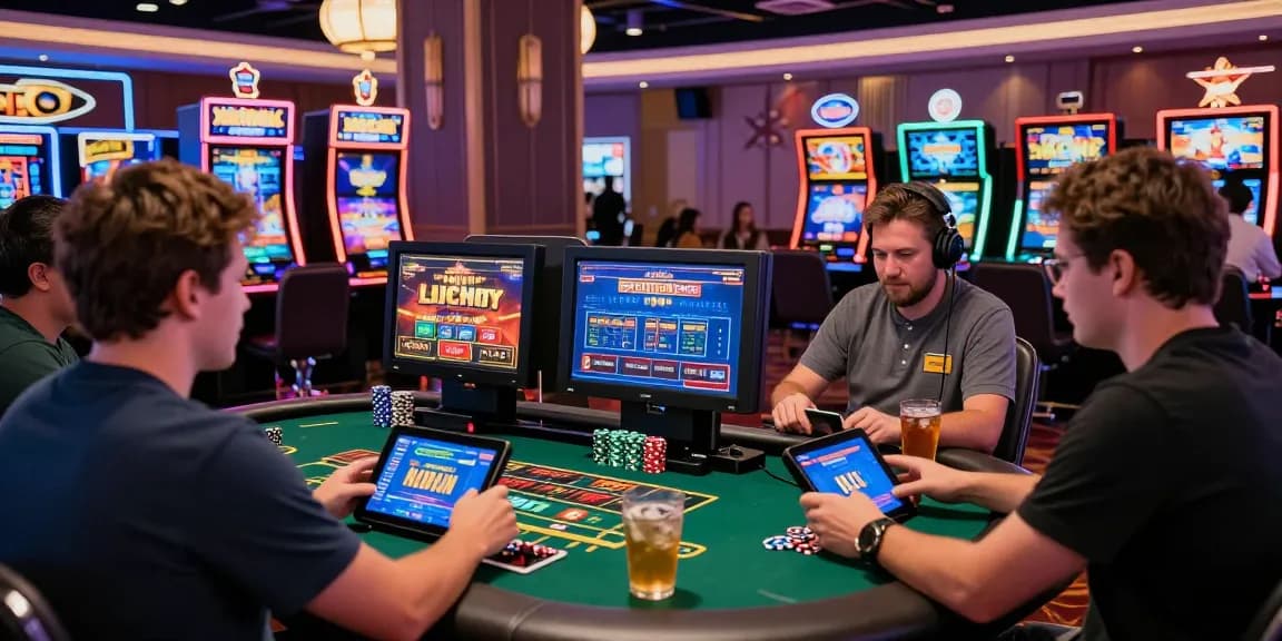 Players enjoying games at casinos that accept credit cards in an exciting online environment, showcasing vibrant gameplay and dynamic lighting.