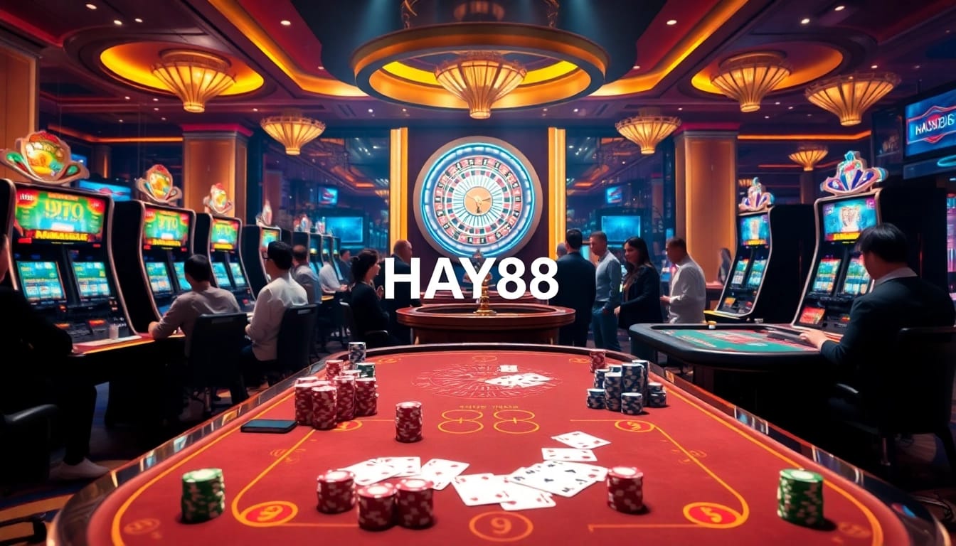 Experience thrilling casino action with HAY88's exciting games on display.