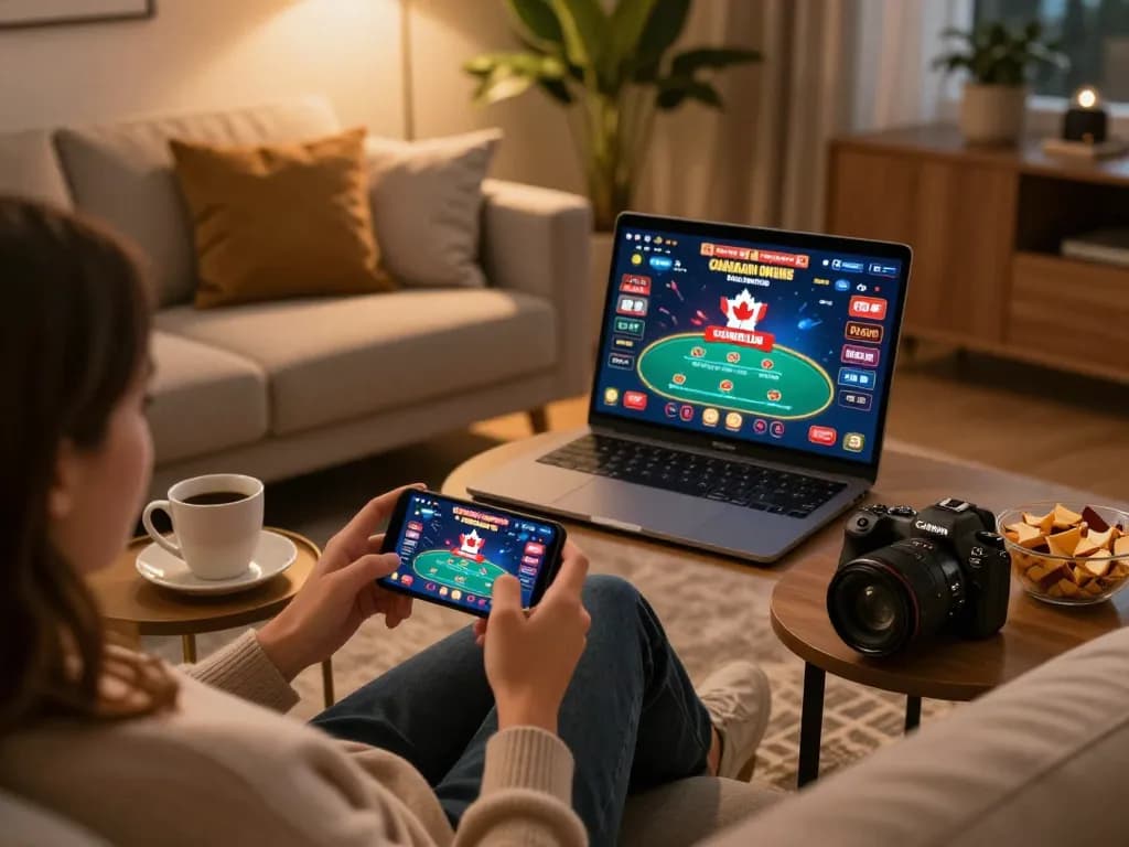 Experience exciting gameplay at Canadian online casinos with smartphone poker gaming setup