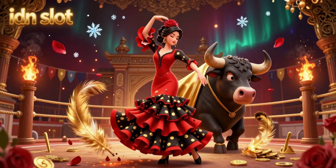 Engage in action with idn slot as a beautiful flamenco dancer captivates in a unique gambling scene.