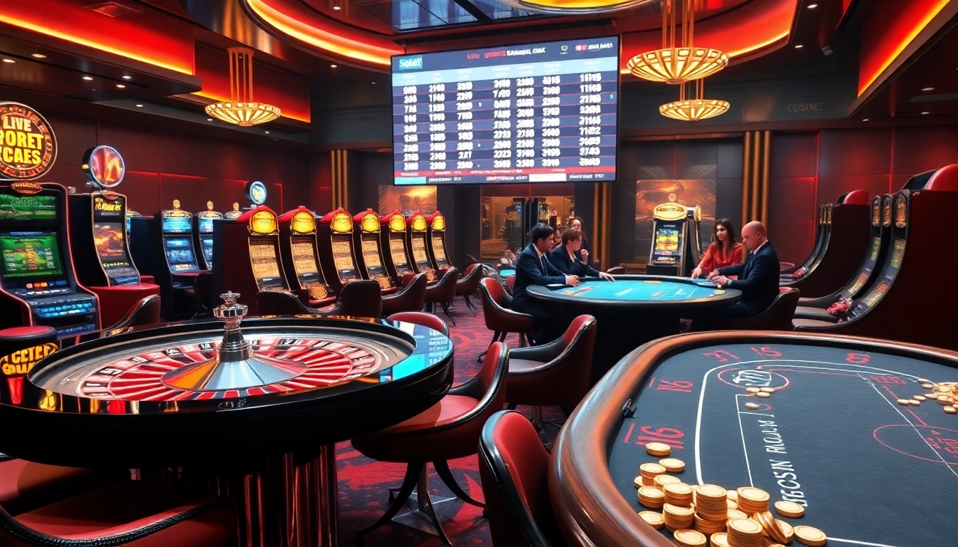 Engage in thrilling gameplay at soibet.black featuring elegant tables, vibrant slot machines, and real-time betting odds.