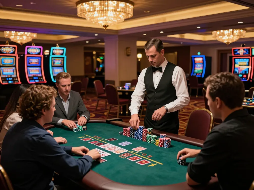 Players enjoying an engaging blackjack game at secret giris casino, showcasing vibrant casino atmosphere.