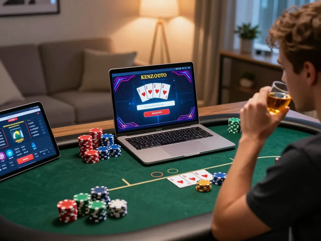 Rasakan sensasi login KENZOTOTO di rumah sambil terlibat dalam permainan poker online.
