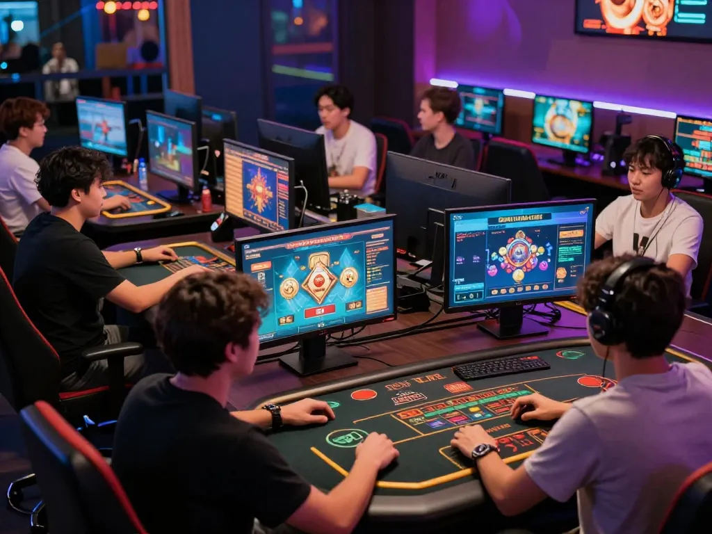 Players enjoying various games on NK88 online casino platform, showcasing dynamic gameplay.