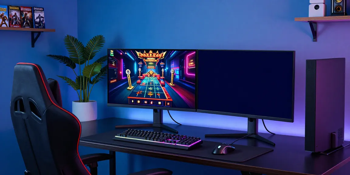 A80 homepage gaming setup with dual monitors showcasing casino games and RGB keyboard in a cozy room.