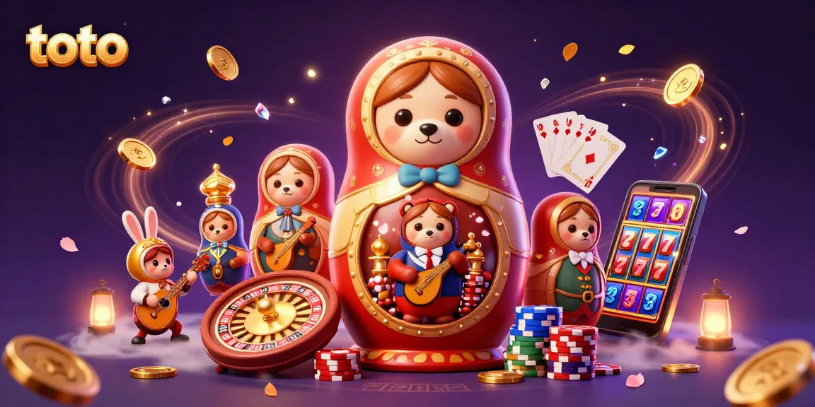 Experience the thrill of toto with a vibrant casino scene featuring playful bears and dynamic elements.