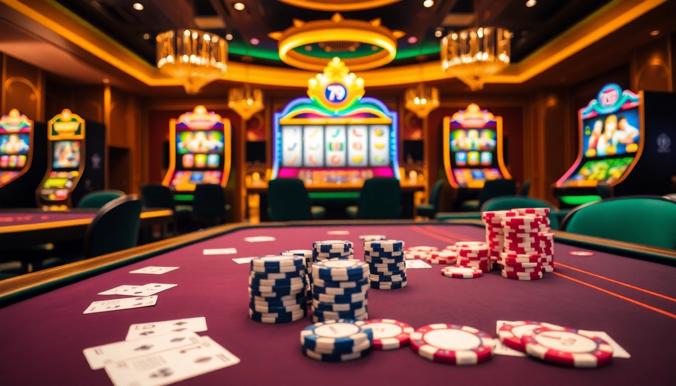 Experience excitement at 789CLUB with vibrant casino tables and dynamic slot machines.