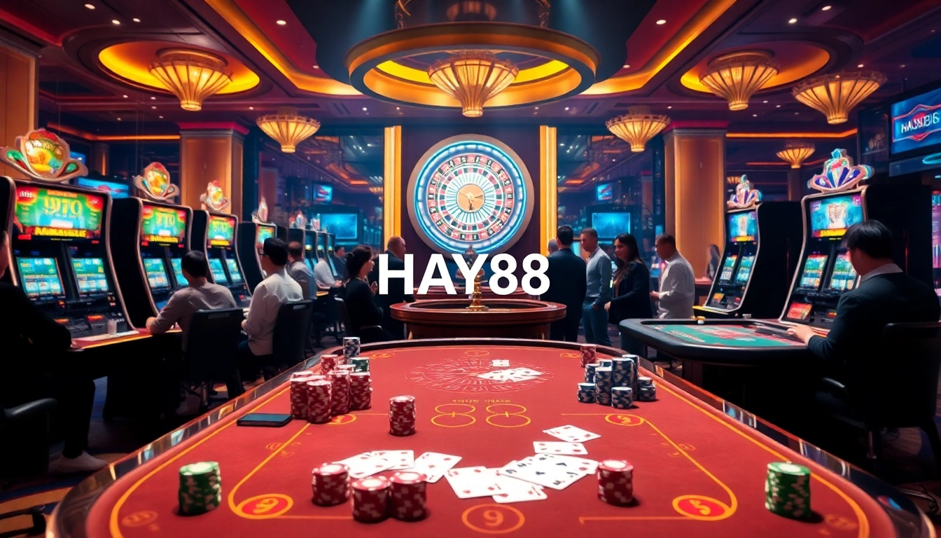 Experience thrilling casino action with HAY88's exciting games on display.