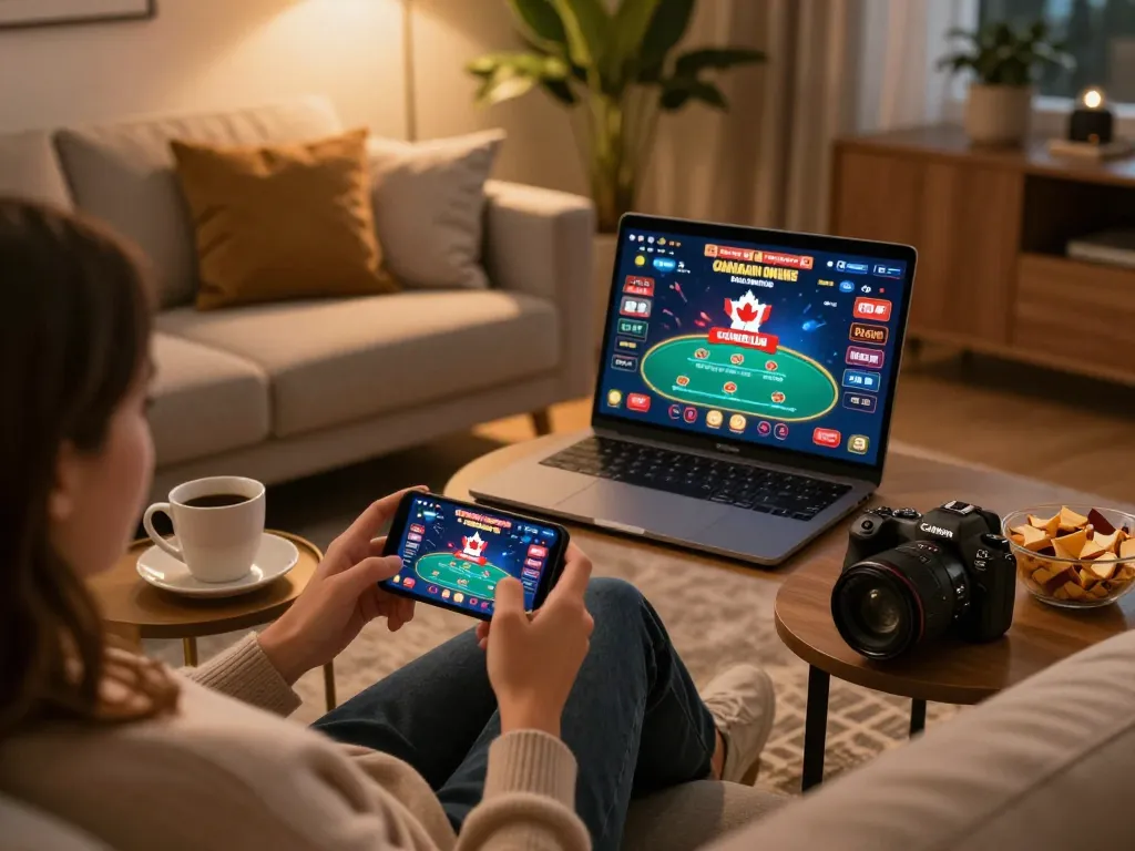 Experience exciting gameplay at Canadian online casinos with smartphone poker gaming setup