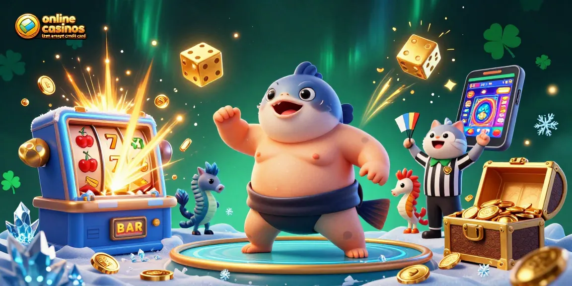 Engage with thrilling online casinos that accept credit card, featuring a vibrant jackpot celebration.