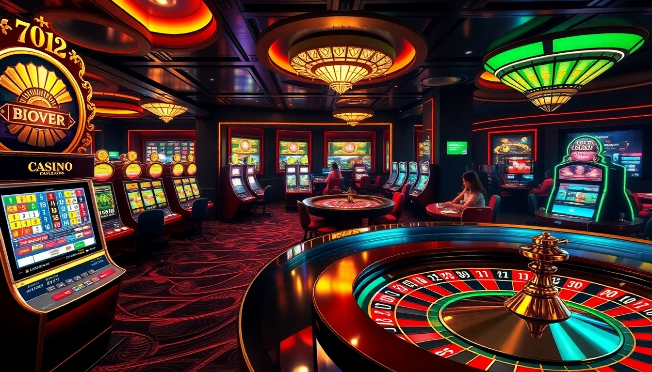 Dynamic gambling scene at https://789winss.net featuring casino tables and slot machines.