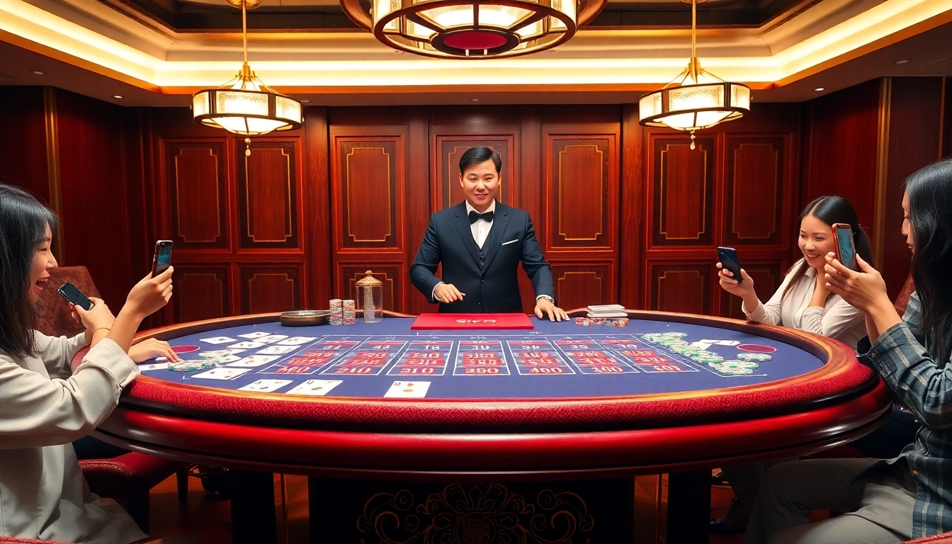A lively game tài xỉu setup with vibrant colors, showcasing excitement and professional gambling atmosphere.
