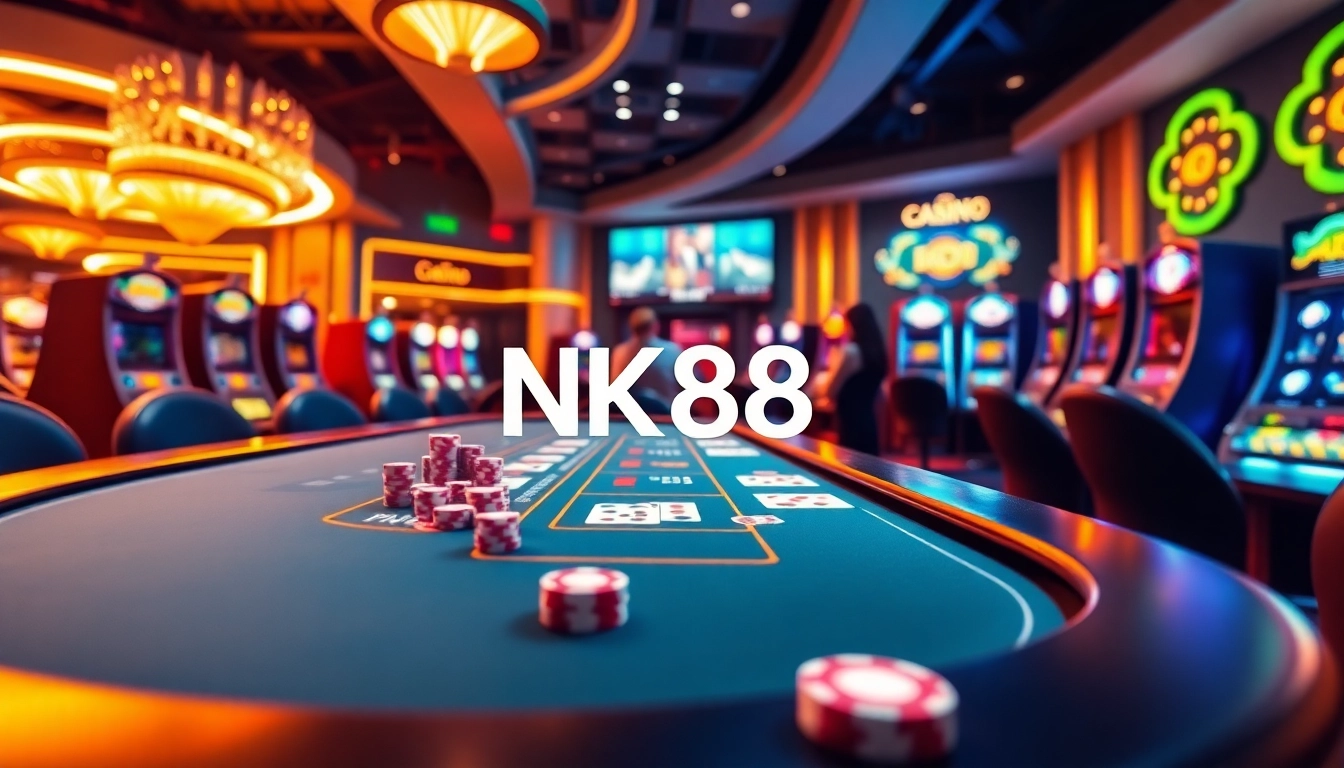 Experience thrilling online gambling at https://nk88.baby/ with vibrant casino visuals and engaging game elements.