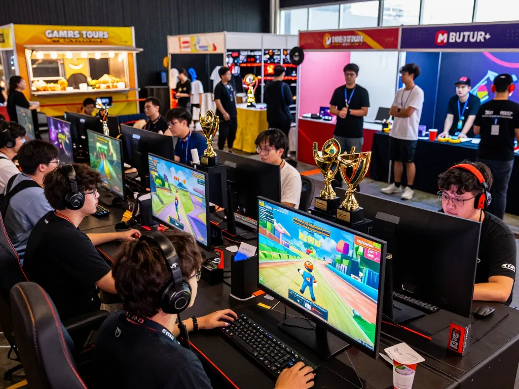 Engaged attendees at https://www.gamestoursfestival.com/programme/ during the 2026 Games Tours Festival, showcasing vibrant gaming culture.