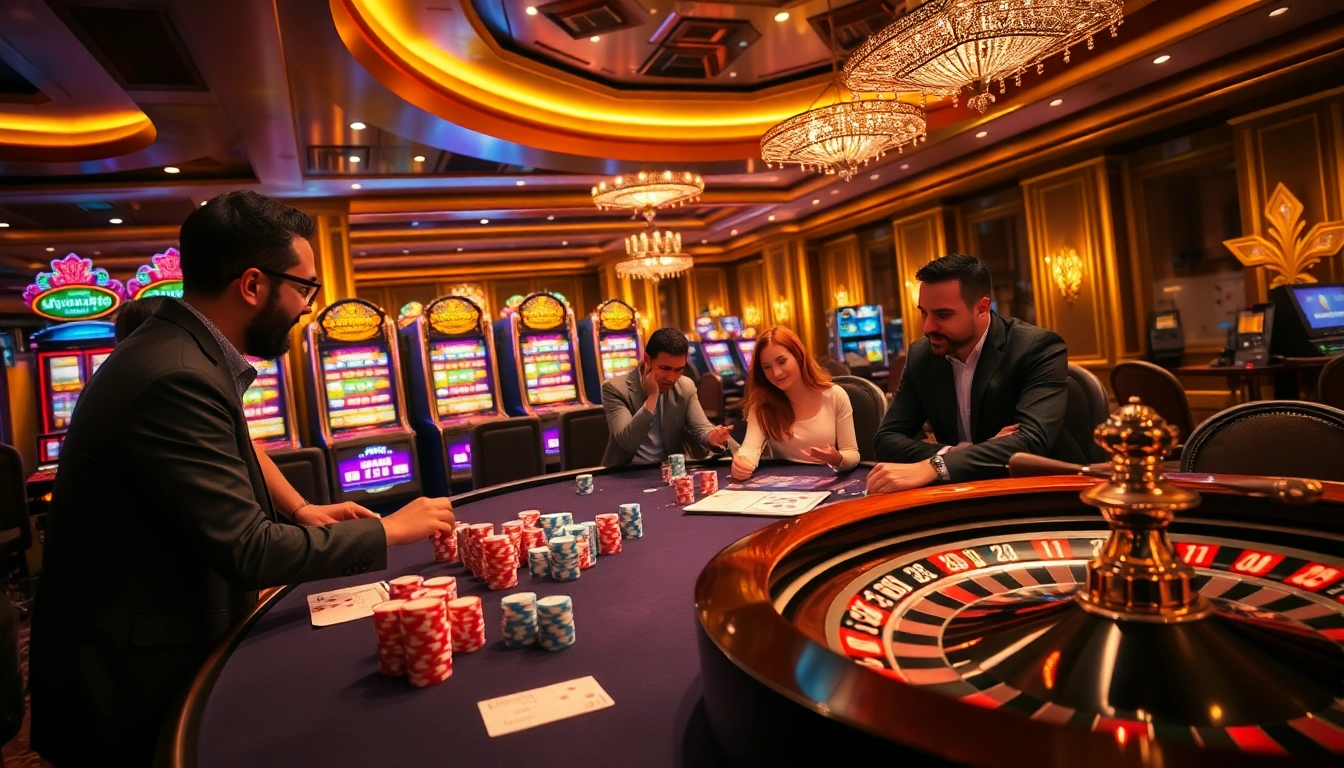 Experience luxury gaming at https://bem88i.com/ with vibrant casino tables, poker chips, and thrilling slot machines.