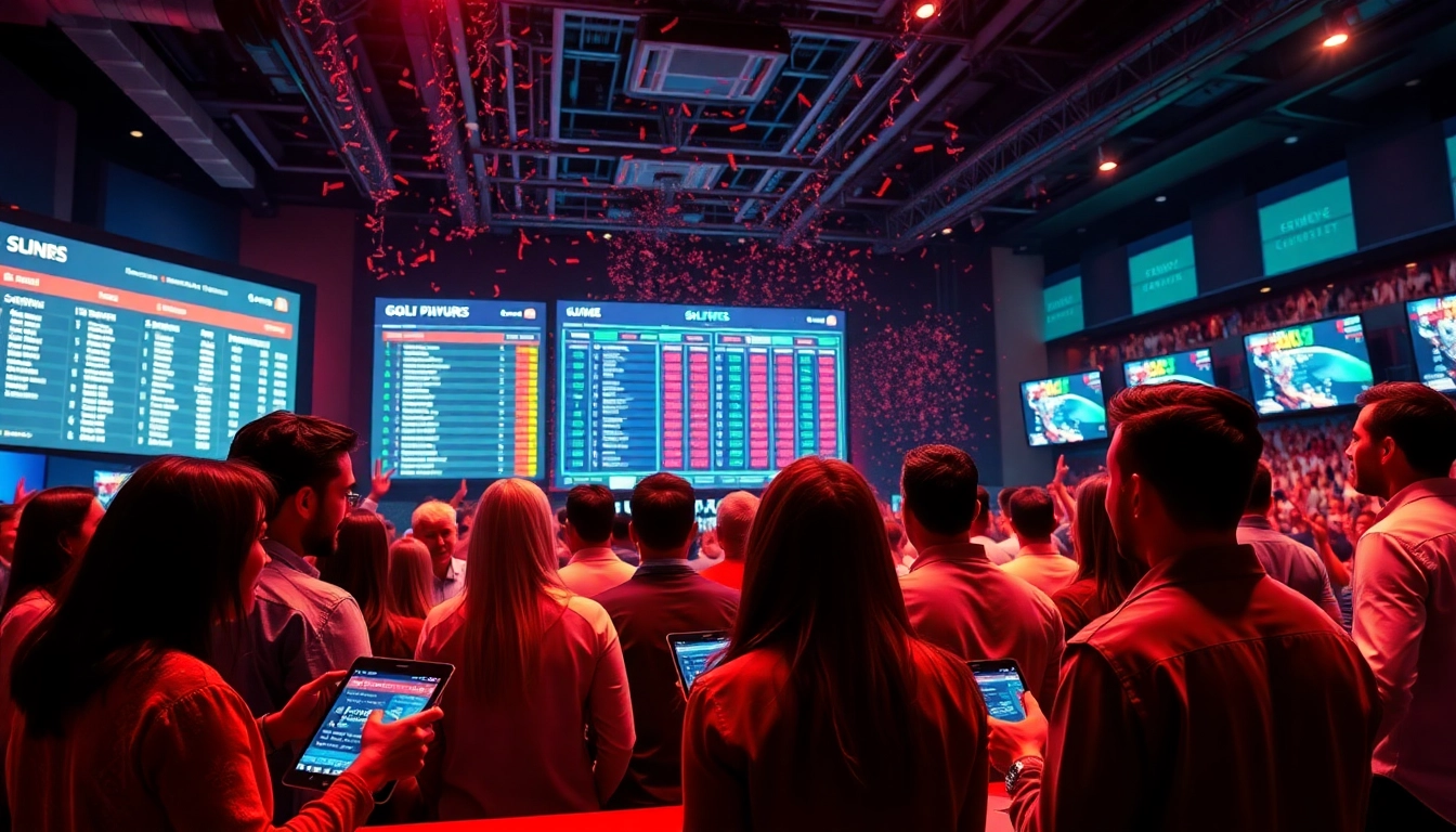 Engaging sports betting atmosphere showcasing the excitement of online Betting with diverse participants.