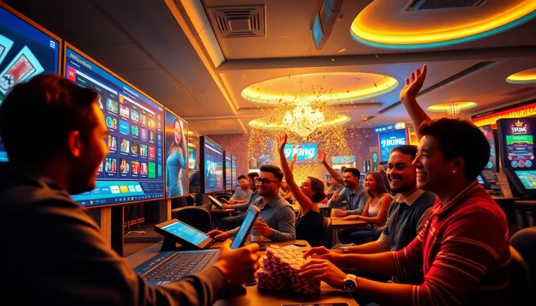 Exciting online gaming experience showcasing 79king hn with engaged players celebrating wins.