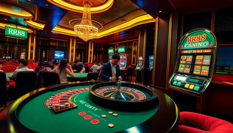 Exciting gameplay at RR88 Casino with vibrant roulette and animated slots