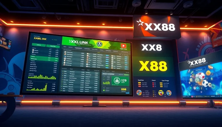 Experience the engaging online betting world with XX88 link, showcasing a vibrant gaming interface.
