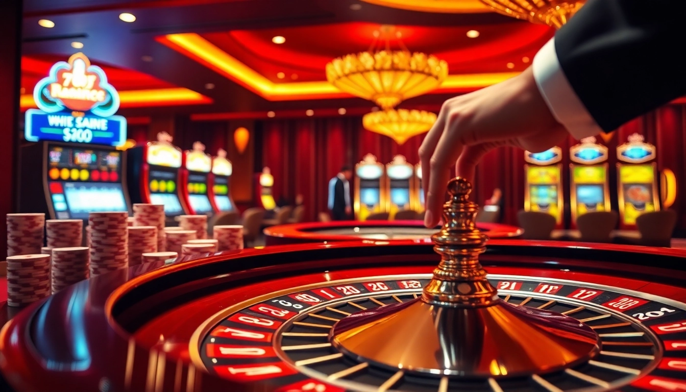 Betting at a luxurious casino table representing https://789f.living/ with roulette and poker showcasing high-stakes excitement.