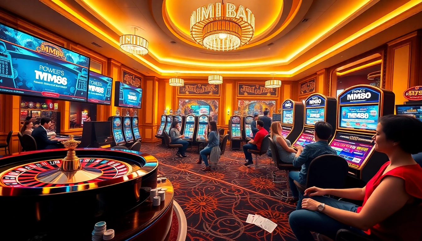 Experience the thrill of gambling at https://mm88.how/ with lively poker games and vibrant casino decor.