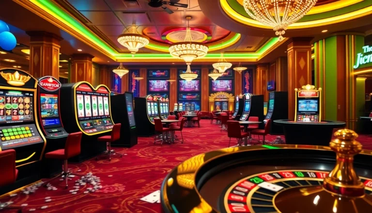Exciting JILI online gaming experience with vibrant slot machines and poker tables.