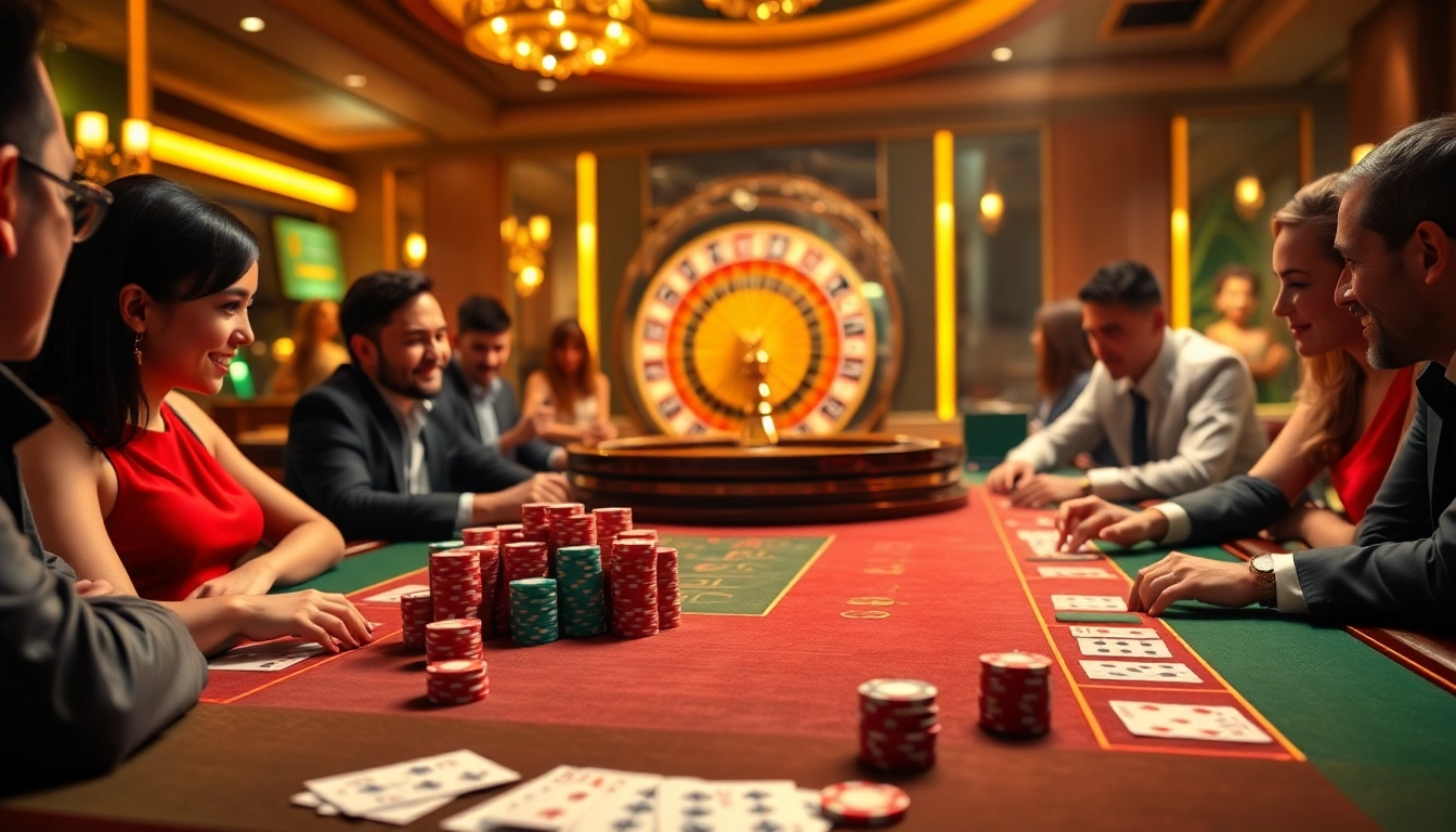 F8BET gaming table with vibrant chips and cards, showcasing luxury and excitement in play.