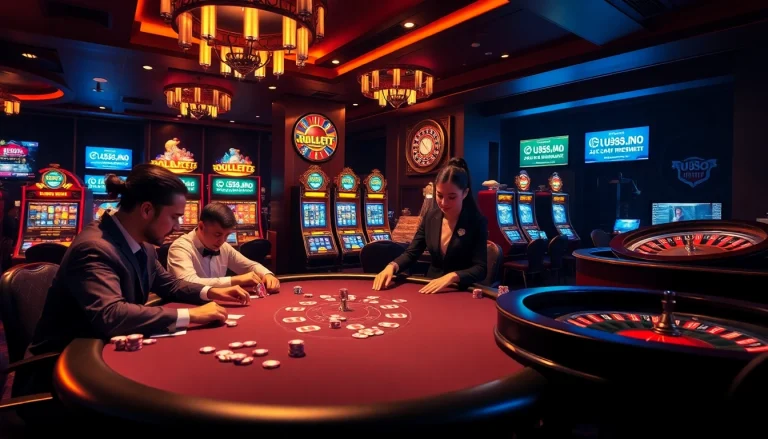 Experience high-stakes excitement with UU88 at a lavish casino gaming table.