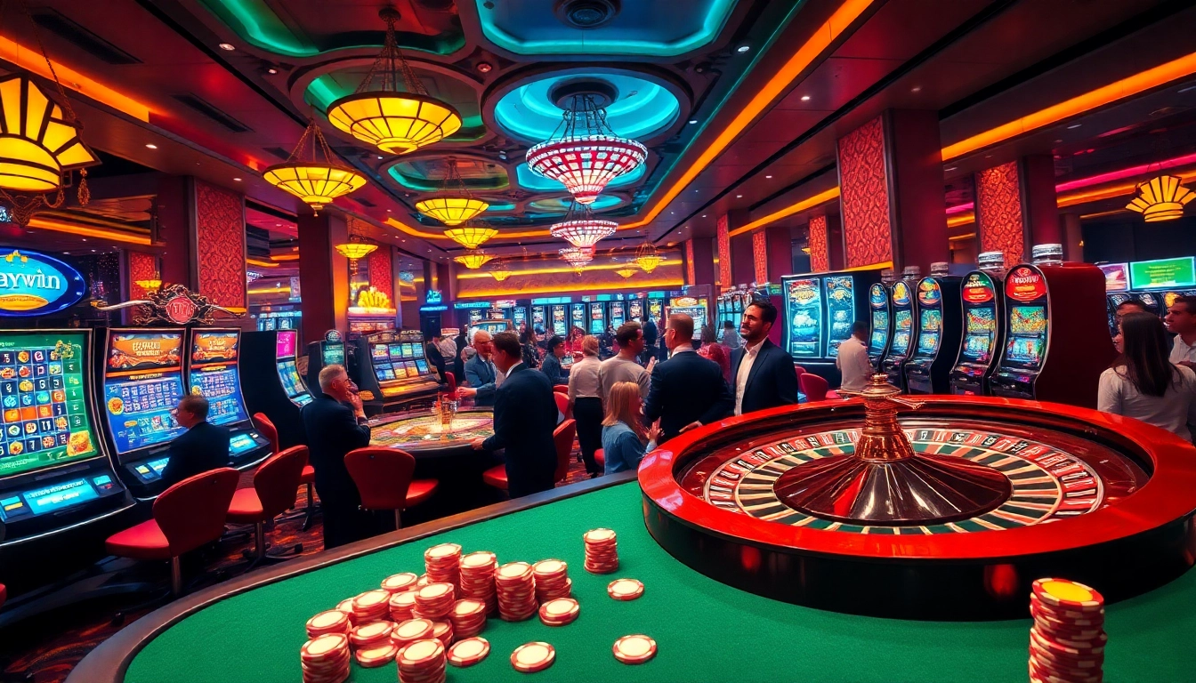Watch players engaging in exhilarating casino games like roulette at haywin's vibrant gaming floor.
