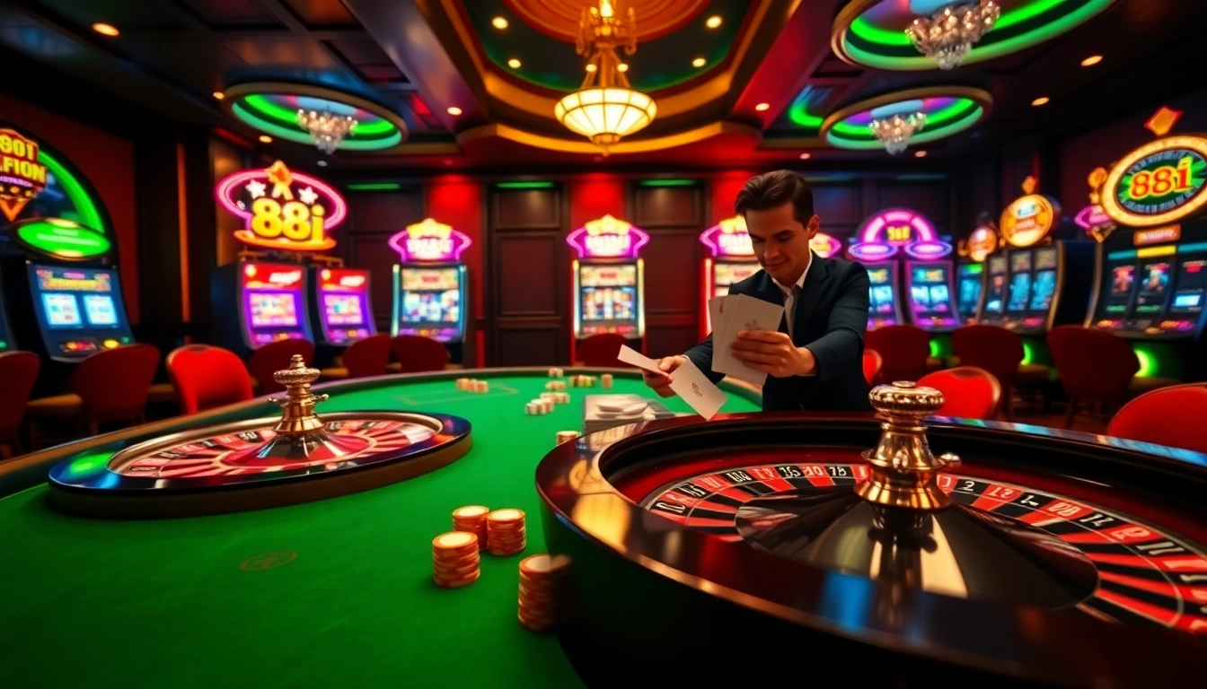 Experience the thrill of casino gaming at 88i with vibrant tables and exciting chip action.
