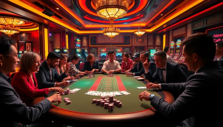 Exciting gameplay at New88 casino with vibrant atmosphere and poker action.
