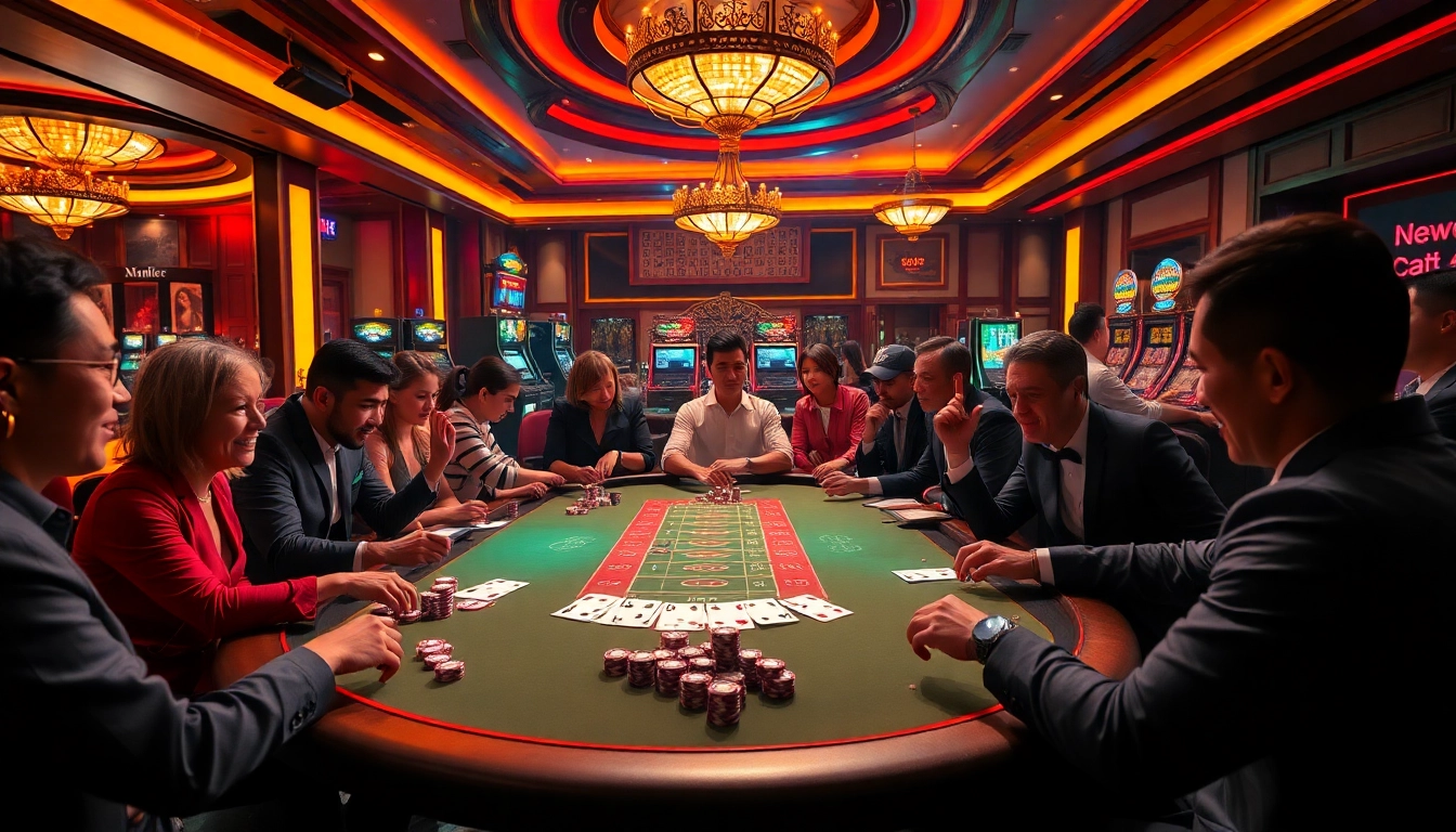 Exciting gameplay at New88 casino with vibrant atmosphere and poker action.