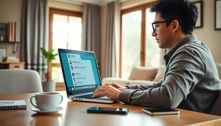 专业人士使用带有快连VPN的 WhatsApp Web，实现无缝沟通。