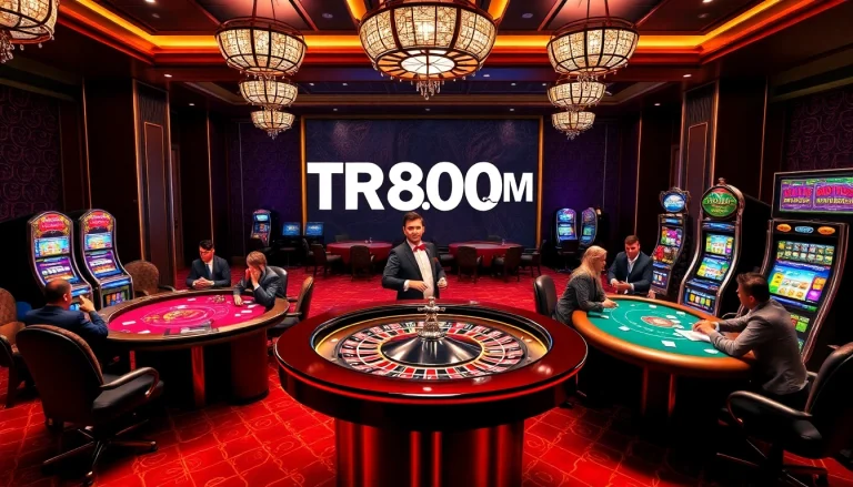 Players enjoying a thrilling game at TR88.COM casino tables, showcasing excitement and strategy.