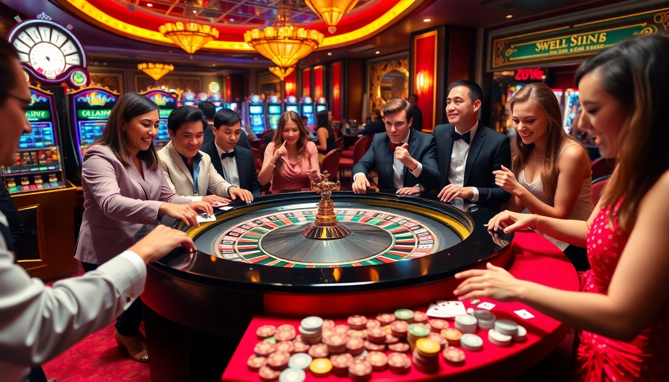 Placing bets at a luxurious casino atmosphere featuring roulette and online gambling elements from https://tylebongdatructuyen.org/.