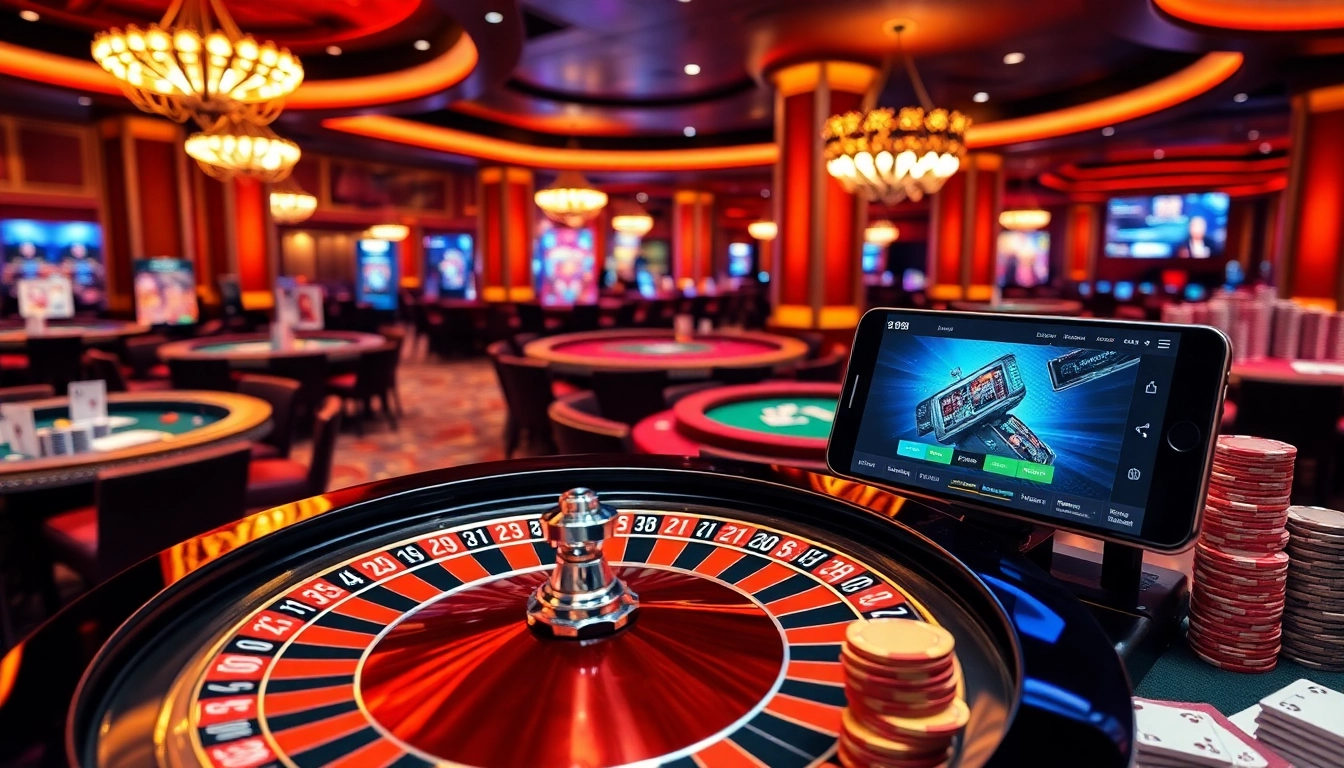 Experience the excitement of S8 casino with poker chips and roulette in a luxurious setting.