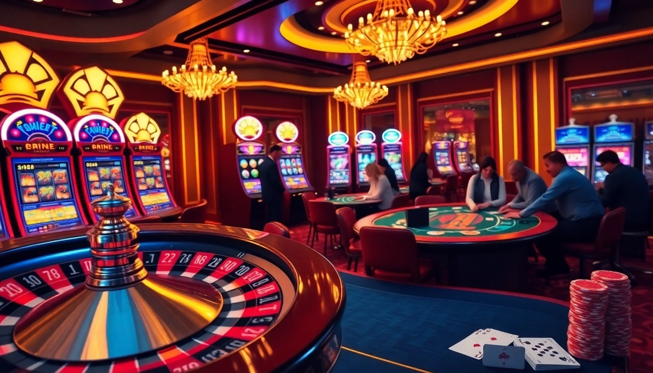 Experience the excitement of F8bet with vibrant casino visuals showcasing dynamic gambling elements.