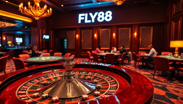 Engaging roulette wheel scene highlighting FLY88 chips and players strategizing their next move.