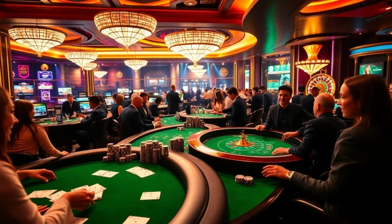 Betting excitement at https://88okwin.com/ with players engaged at a luxurious casino table.
