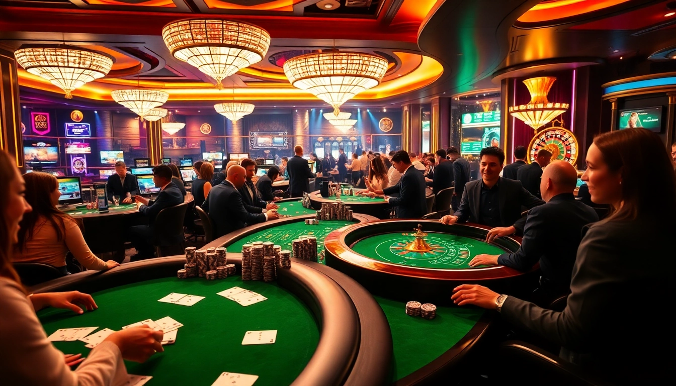 Betting excitement at https://88okwin.com/ with players engaged at a luxurious casino table.