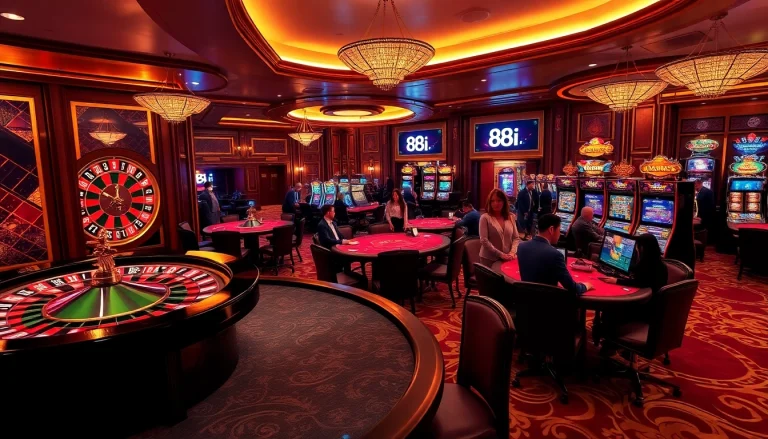 Experience the excitement of 88i at a high-stakes casino table filled with vibrant action and luxury.