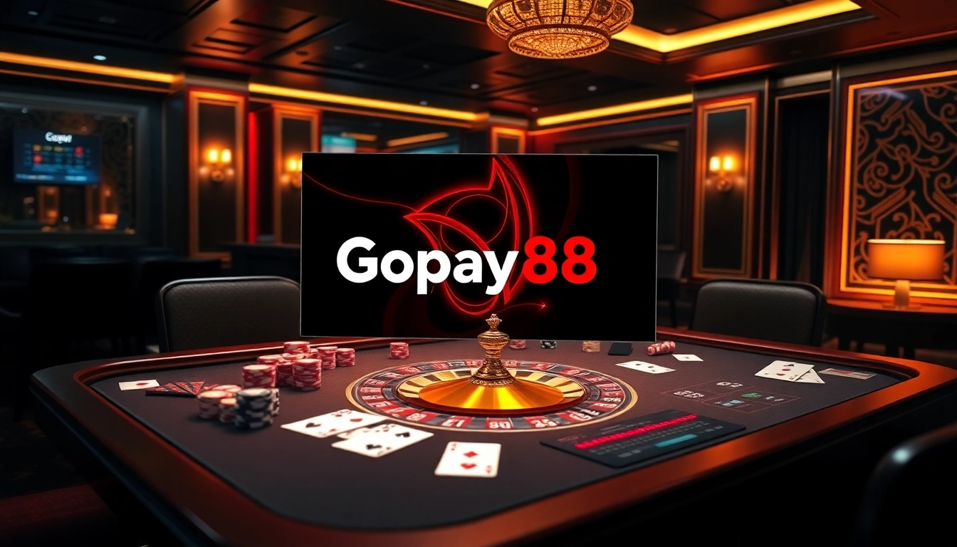 Experience the thrill of Gopay88 online gambling with vibrant casino gaming visuals.