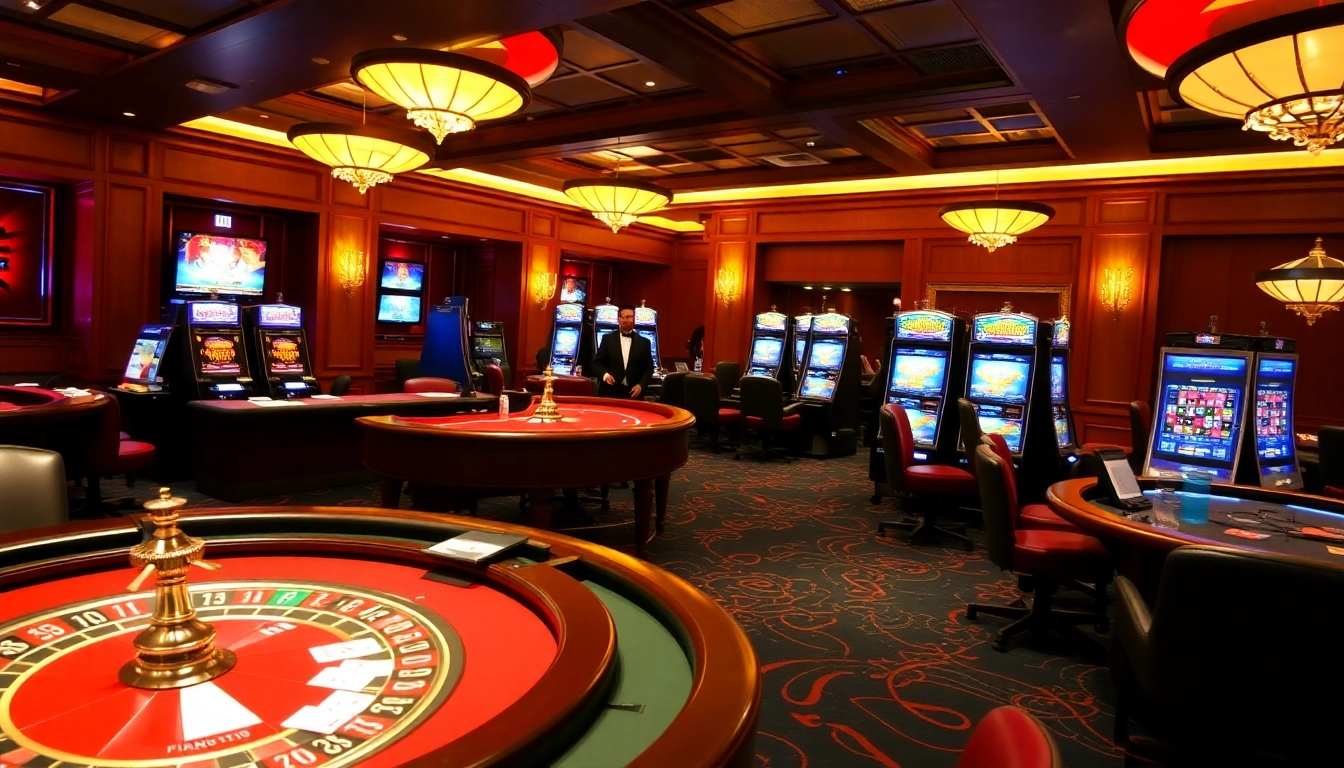 Experience the immersive excitement of Sunwin's online casino with vibrant gaming tables and slot machines.