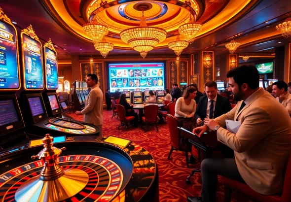 Experience the thrilling action of game vvjl at a vibrant casino with players and graphics.