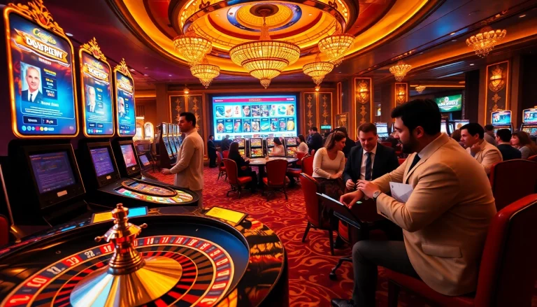 Experience the thrilling action of game vvjl at a vibrant casino with players and graphics.