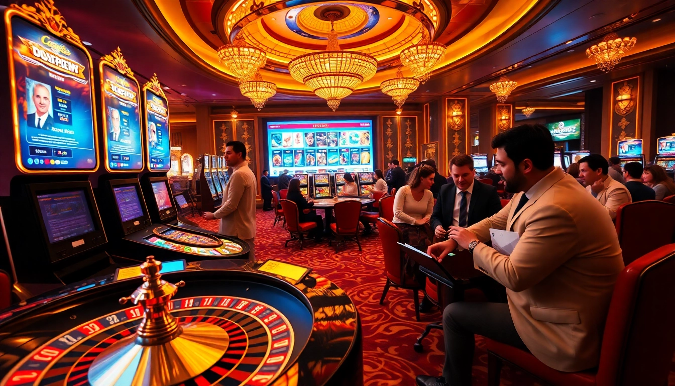 Experience the thrilling action of game vvjl at a vibrant casino with players and graphics.