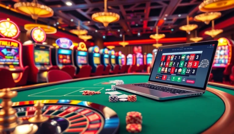 משחק מרגש ברמי אונליין בקזינו יוקרתי עם מכונות סלוט צבעוניות.