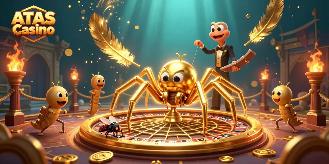 Experience thrilling bets at ATAS Casino with a vibrant 3D scene of excitement and fortune.
